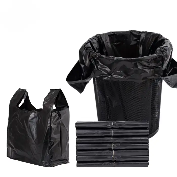Túi nilon đen có quai loại đẹp dày bóng size 2kg-30kg Túi nilon đen có quai loại đẹp dày bóng size 2kg-30kg