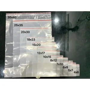Túi zip chỉ đỏ nhiều kích thước