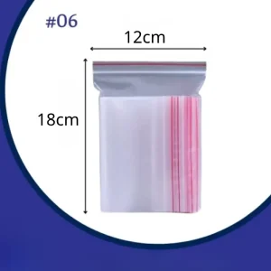 Túi zip số 6 (12x18cm), phù hợp đựng quần áo mỏng, mỹ phẩm, phụ kiện