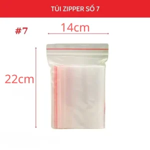 Túi zip số 7 (14x22cm), đựng quần áo, tài liệu, sản phẩm kích thước vừa