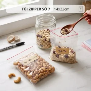 Túi zip số 7 đựng sản phẩm kích thước vừa
