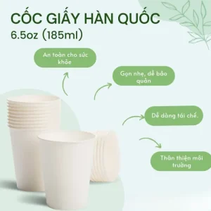 Cốc giấy dùng 1 lần 210ml thân thiện môi trường