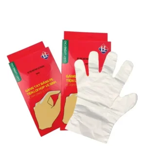 Găng tay nilon dùng 1 lần hộp 100 chiếc, tiện lợi, sạch sẽ, dễ sử dụng