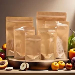 Túi giấy zip vàng, đa dạng kích thước, đựng thực phẩm, các loại hạt khô
