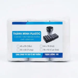 Túi rác cuộn màu trắng size 45x55cm, dẻo dai, chịu lực tốt, đựng rác sinh hoạt hàng ngày